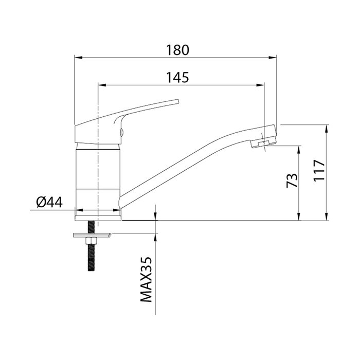 SIMSBR0M01 Смеситель для умывальника поворотный Milardo Simp  - Вид №2