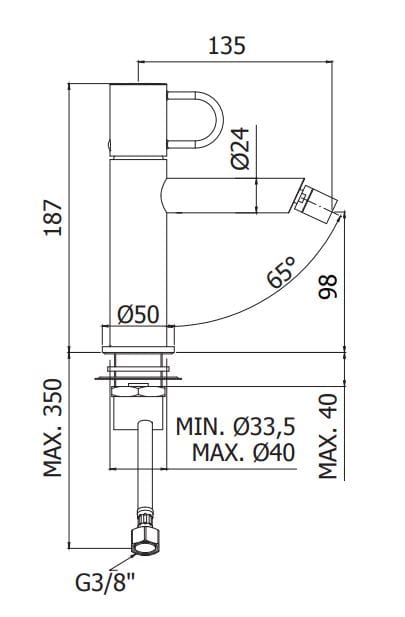 Смеситель для биде без слива RUBINETTERIA PAFFONI Joker ARCH-00007296