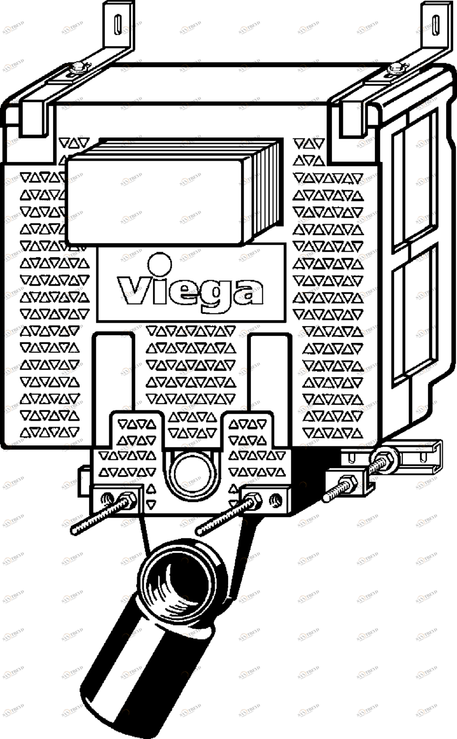 Системная техника  Viega Mono  Блоки скрытого монтажа для унитазов  Спереди VIEGA 460 532 1) Модель 8338 Santreyd 