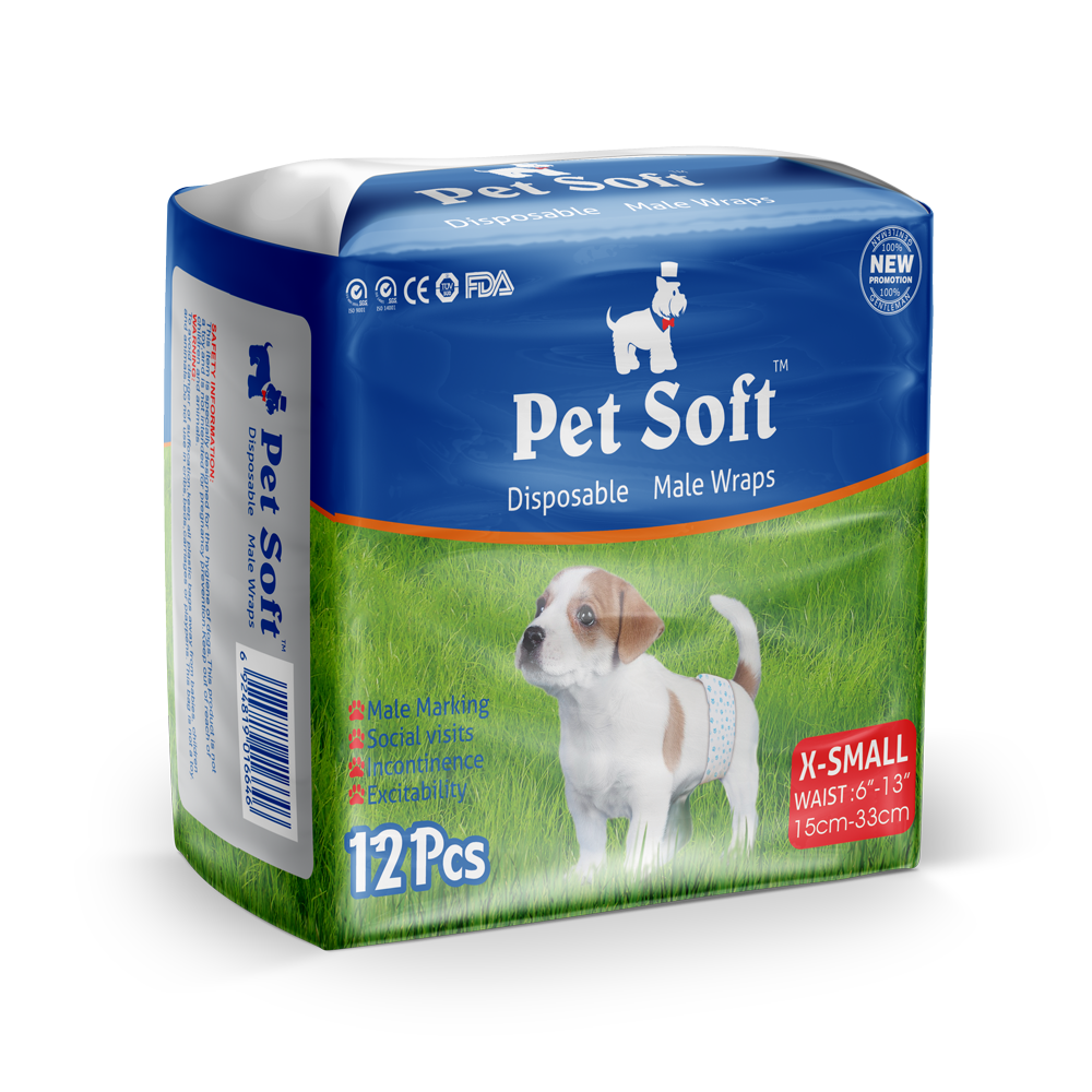 ПР0046997 Пояса Male Diaper одноразовые впитывающие для кобелей размер XS, 12шт PET SOFT 