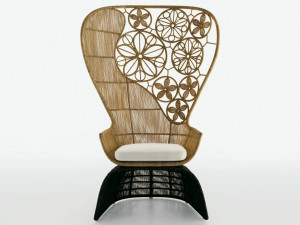 Садовое кресло с плетением из полиэтилена или абаки