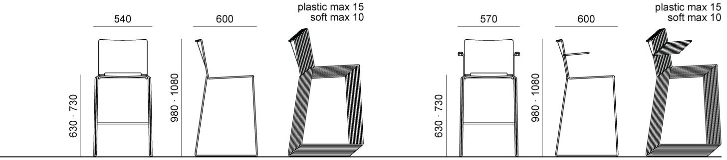 Diemmebi Высокий табурет из полипропилена со спинкой Lafilò sun-id-1438127 - Вид №4