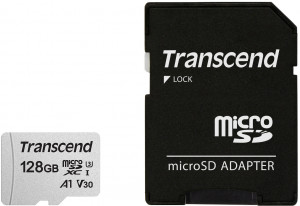 TS128GUSD300S-A 128gb microsdxc class 10 uhs-i u1 r95, w45mb/s with sd adapter Transcend