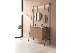 Двойная раковина с рамой из нержавеющей стали и светодиодом