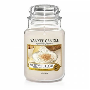 Свеча большая в стеклянной банке "Белое какао со специями" 623 гр 110-150 часов YANKEE CANDLE  267804 Белый