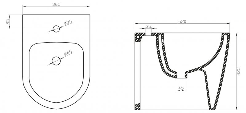 BB105B Биде напольное  BELBAGNO  - Вид №1