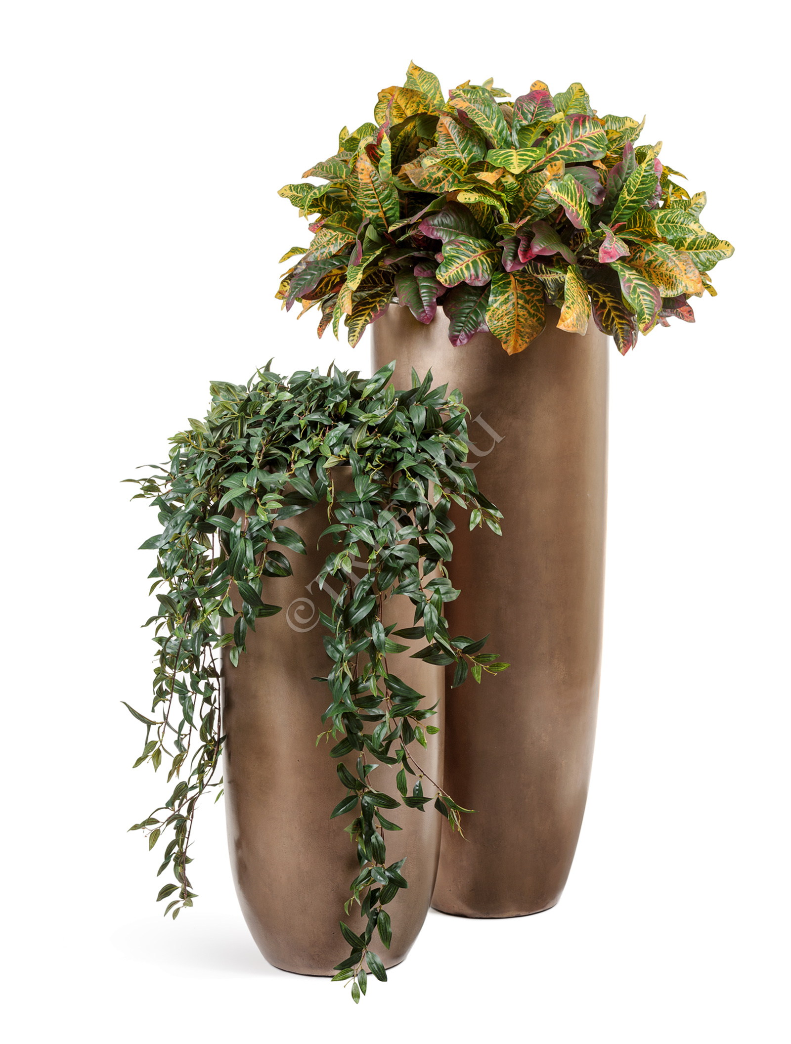 41.3319-04-021-BRS-120 Кашпо  Effectory - серия Metal - Высокий конус Giant - Тёмное матовое золото Цветочная коллекция  - Вид №2