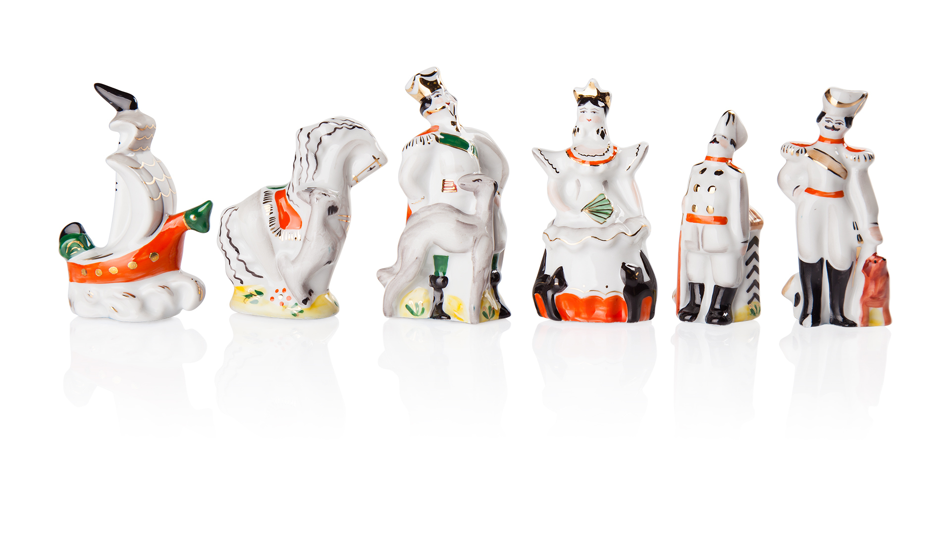 10617374 Промыслы Вербилок Набор шахматных фигур 34 предмета В-3691 "Живописные" Фарфор  - Вид №3