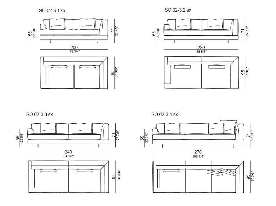 Тканевый диван с полуостровом CASA Италия ARCH-00080366 - Вид №8