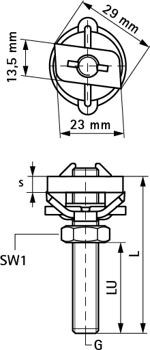 6523008 Монтажные профиля BIS RapidRail® Болты быстрого монтажа монтаж в профиле BIS RapidRail® WALRAVEN  - Вид №1
