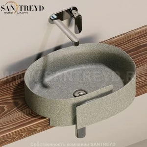 RL56S.7037 Полувстраиваемая раковина консольная 50 см серая Flaminia Roll