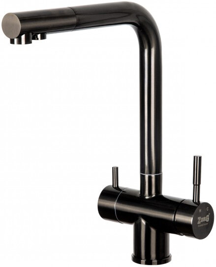 Смеситель ZorG Inox SZR-7039 GRAFIT для кухонной мойки, графит
