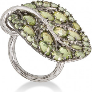 10592495 Michael Aram Кольцо "Ботанический сад" (серебро, 925пр, перидоты) 16,5 р-р Серебро 925