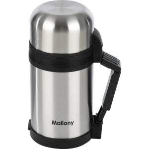 Термос 1л Mallony SF-1000A металлическая колба широкая горловина кнопка-клапан цвет цвет нержавеющая сталь