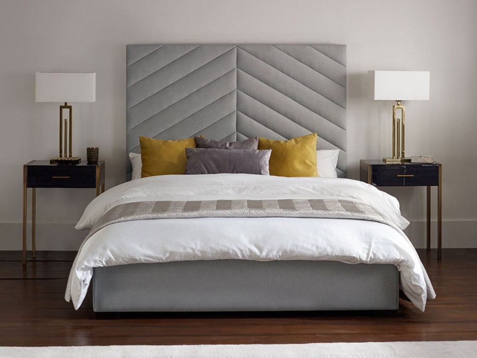 Кровать двуспальная 160х200 серая Shanti ICON DESIGNE ДИЗАЙНЕРСКИЕ 177945 Серый  - Вид №3