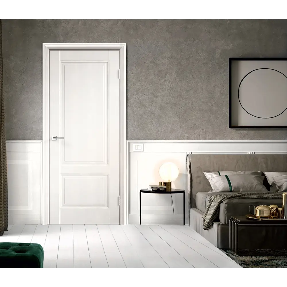 Дверь межкомнатная глухая Кристал 80x200 см цвет пломбир VELLDORIS STLM-2147418 - Вид №3