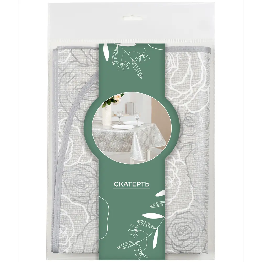 Скатерть Розы 135x160 см цвет серый Santreyd STLM-2186196 - Вид №3