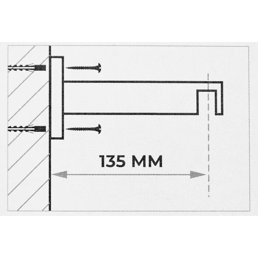 Держатель однорядный Хайтек алюминий цвет сатин 14.65 см ARTTEX STLM-2199756 - Вид №4