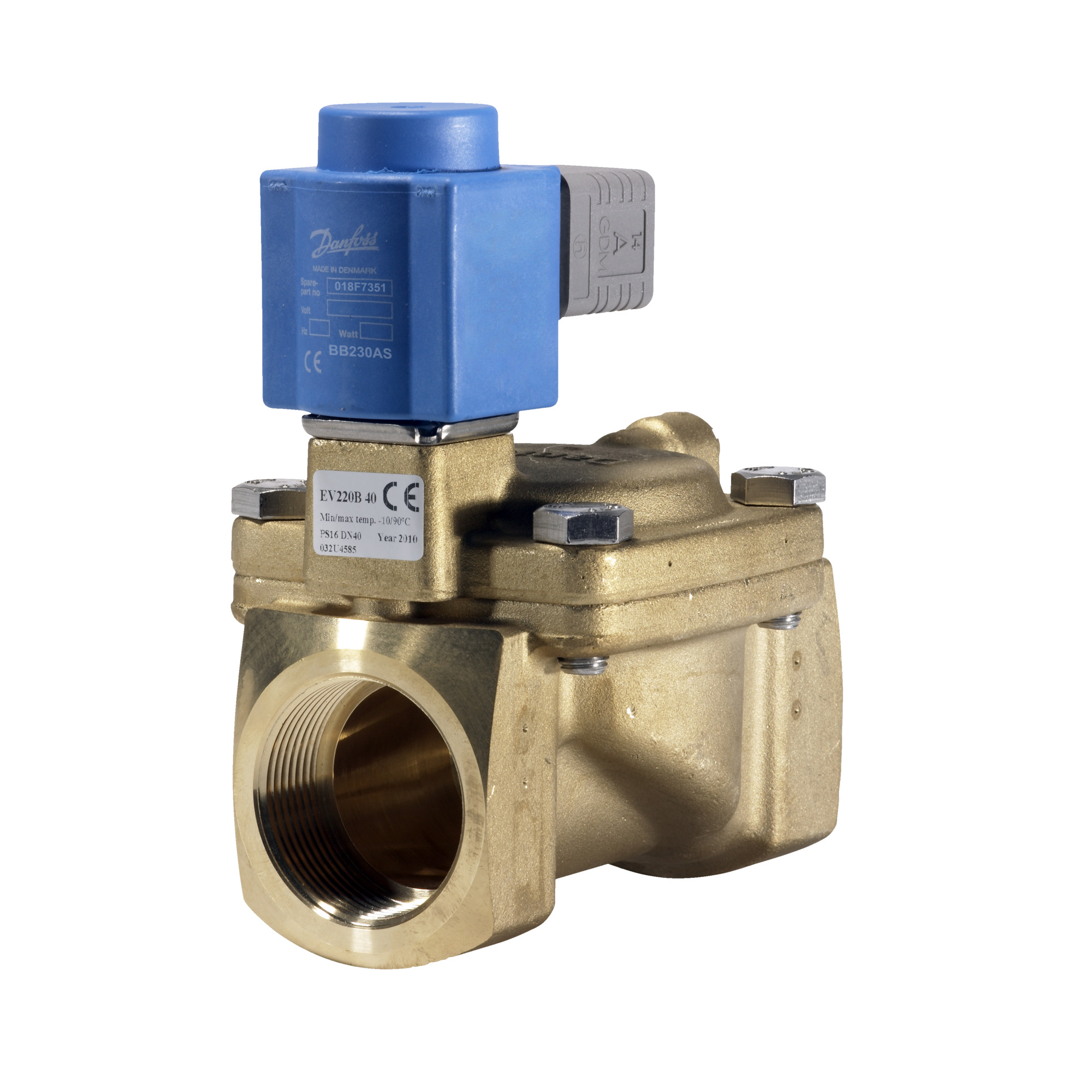 Danfoss EV220B — двухходовые электромагнитные клапаны для общей промышленности Эл.магнитный клапан ДУ40 с катушкой 220В 032U458531  - Вид №46