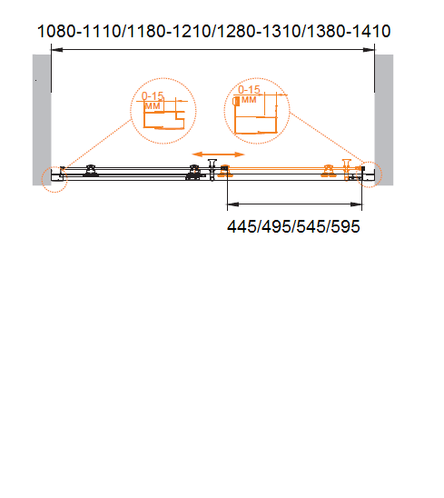 Душевая дверь в нишу CEZARES ECO-O-BF-1-130-P-Cr - Вид №9