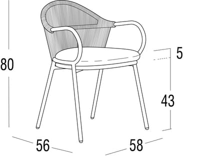 Алюминиевый стул с подлокотниками Roberti Queen ARCH-00087999 - Вид №5