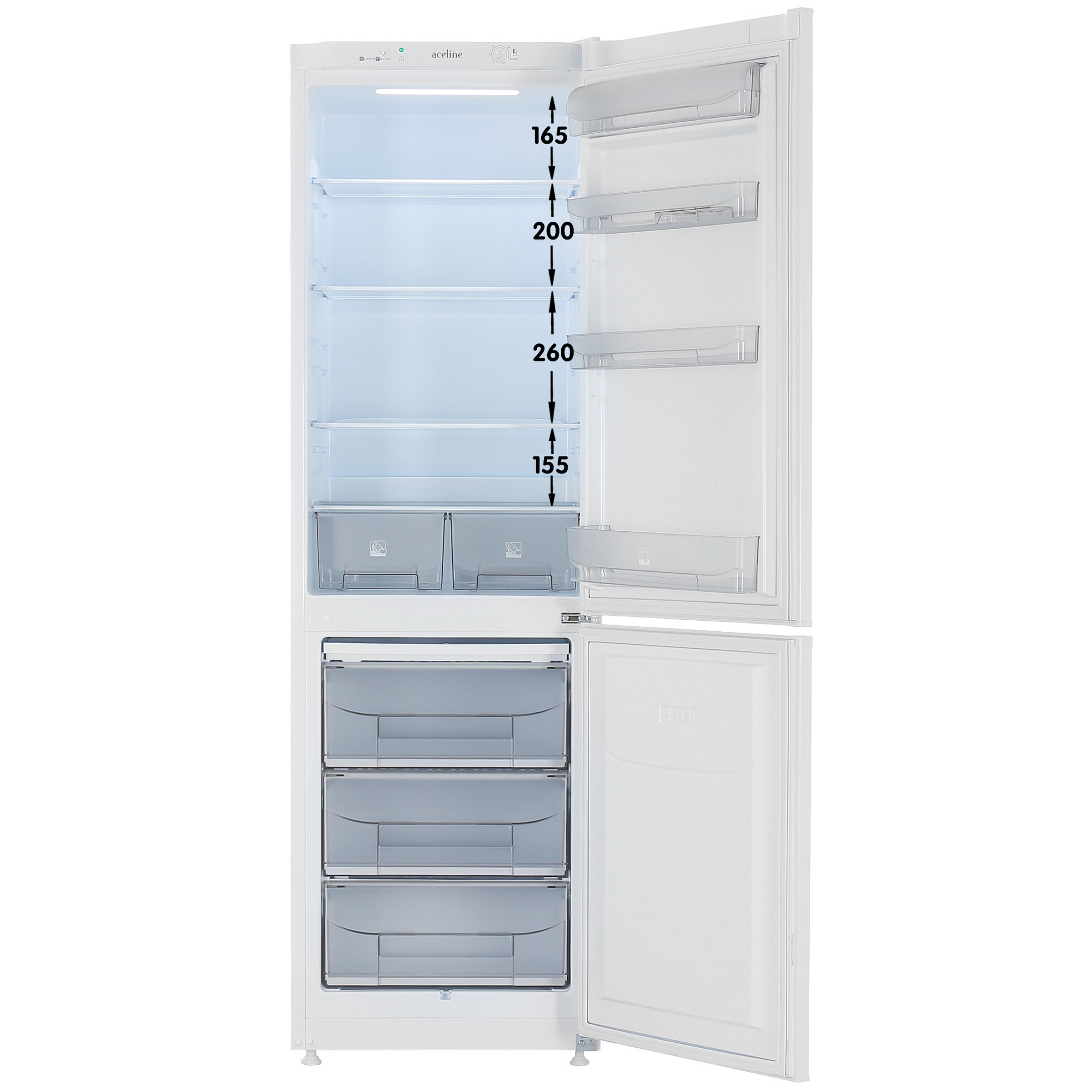9113503 Холодильник с морозильником   Aceline B32APZ белый STDN-0101987 - Вид №1