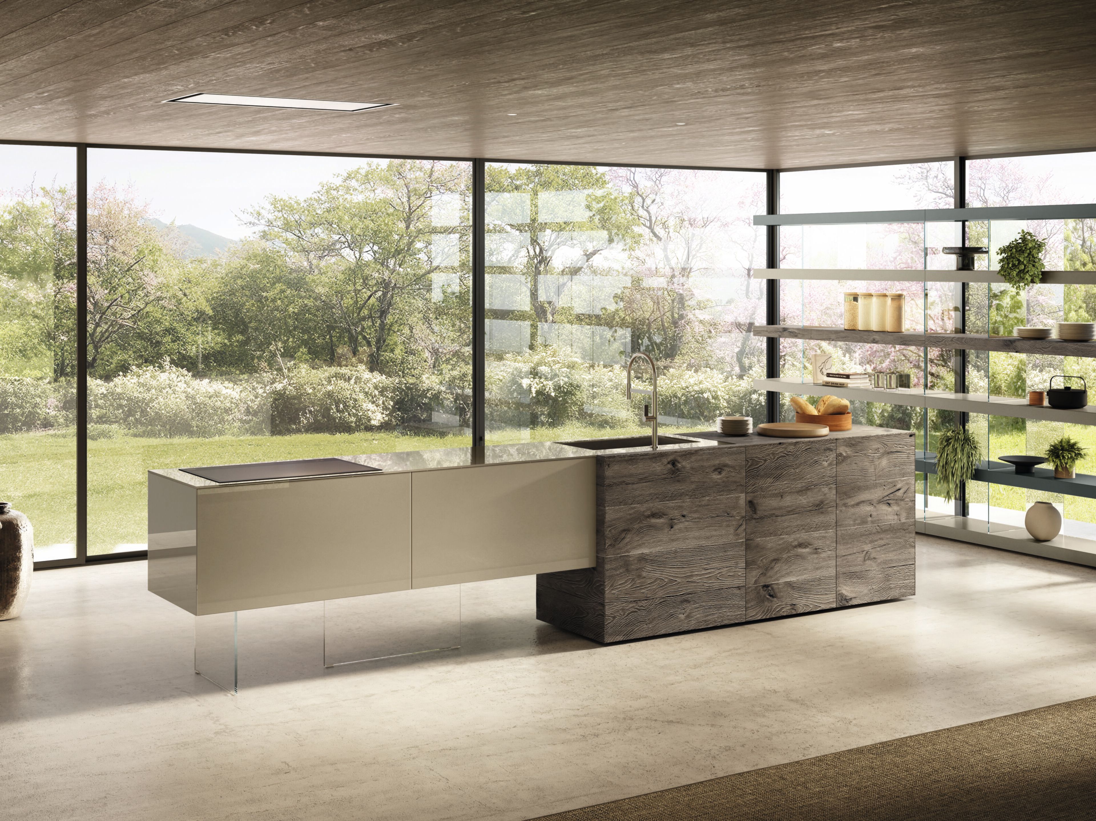 Встроенная кухня с островом Lago 36e8 ARCH-00150277 - Вид №1