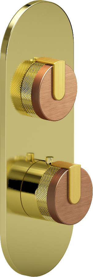 E-8026-R1BRGE0-L1BAU-PB-T Планка M-Series с 2 ручками - Внешняя часть GRAFF MOD+