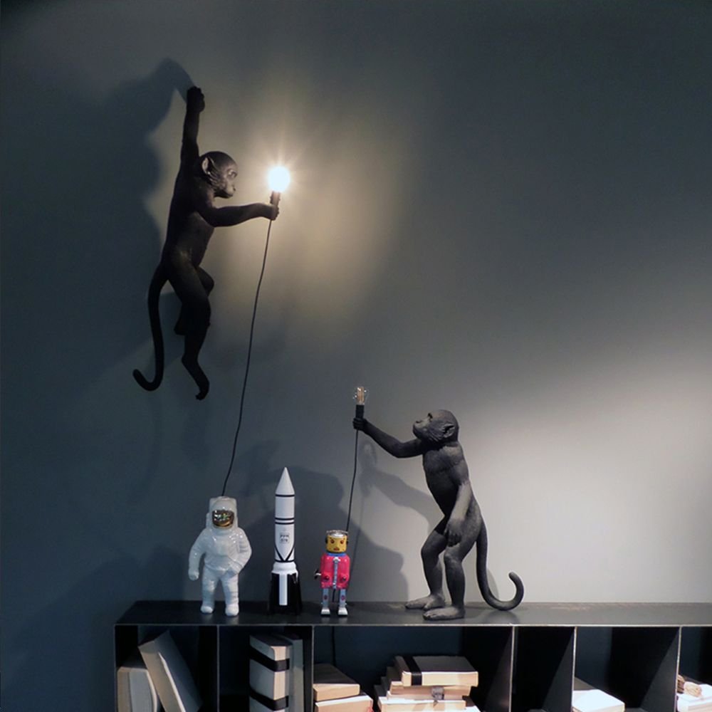 Светильник настенный черный Monkey Lamp Hanging Right 14919 SELETTI ОБЕЗЬЯНА 00-3882928 Черный  - Вид №4