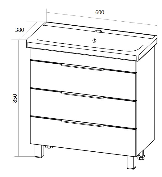 У92545 Тумба Gaula 60Н 3я Black 1 Marka Gaula  - Вид №9