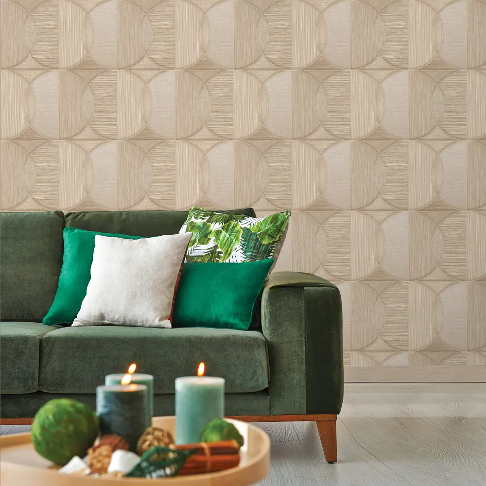 Обои флизелиновые Vog Collection Круг бежевые 1.06 м 90027-28 STLM-2000615 - Вид №2