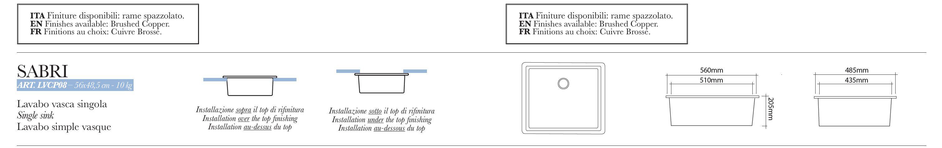 Медная раковина с одной чашей BLEU PROVENCE Sabri ARCH-00034257 - Вид №2