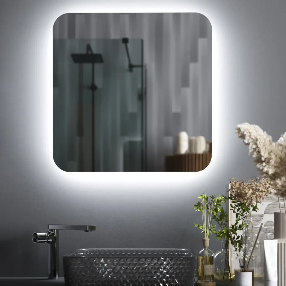 Зеркало Omega Glass Веста Air с LED-подсветкой для ванной 89390147 STLM-1395304