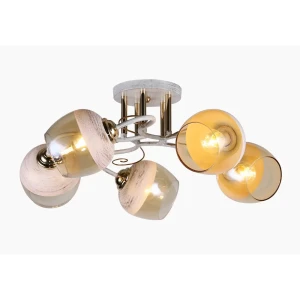 Люстра потолочная Tirzah, 5 ламп, 15 м², цвет белый/прозрачный