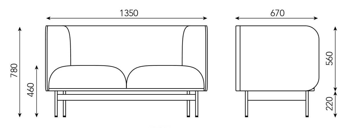 2-местный тканевый диван Mobboli Сплит ARCH-00057945 - Вид №4