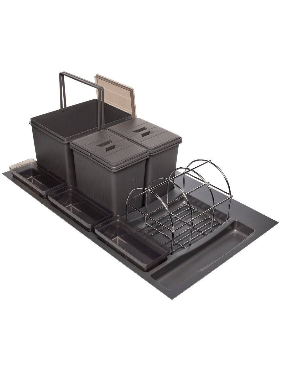 Система сортировки мусора Omega Duet 900/24/3 Anthracite NAVAKO 10270 - Вид №1