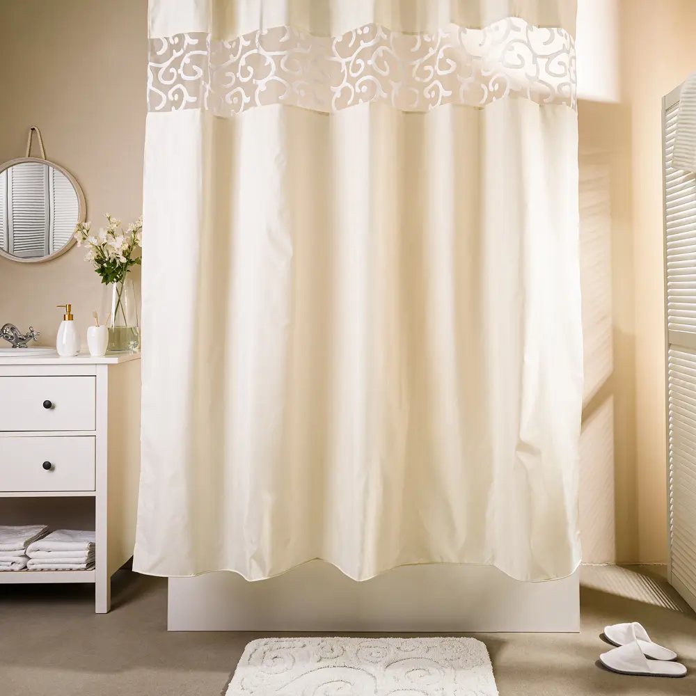 Штора для ванны Wess Namkesh 200х200 полиэстер цвет бежевый STLM-2054018 - Вид №6