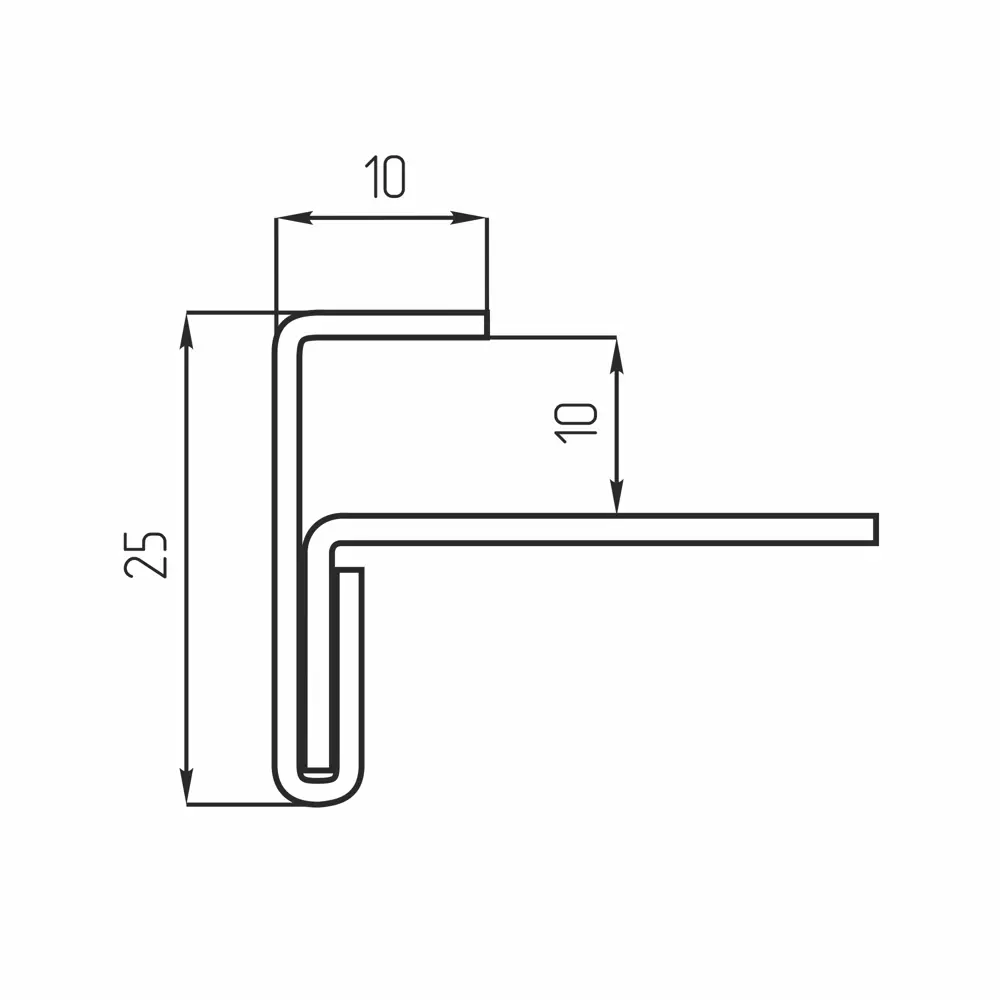 Профиль внешний угол Alprofi 270 см ПУ 13-10НС.2700.001 нержавеющая сталь цвет серый STLM-2096555 - Вид №2