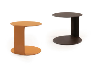 Круглый кожаный журнальный столик