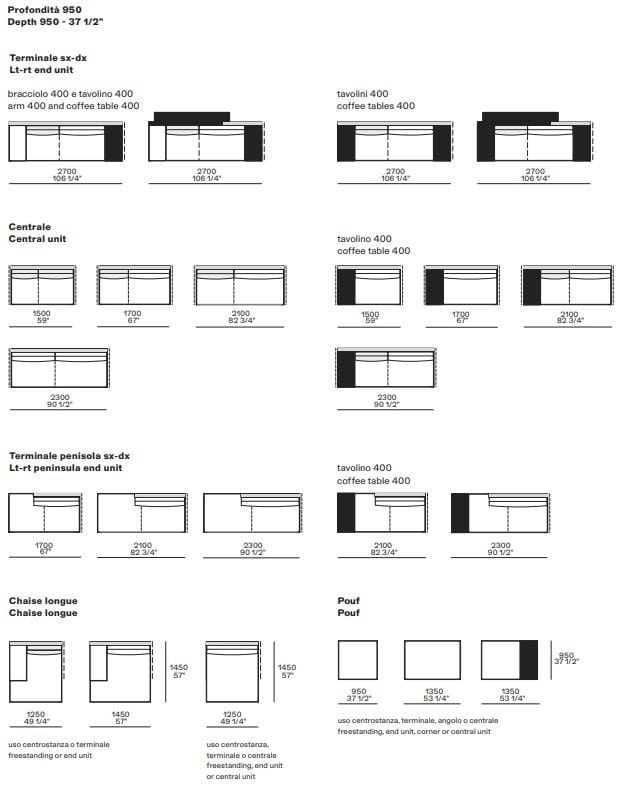 Угловой диван из ткани Poliform ARCH-00101016 - Вид №8
