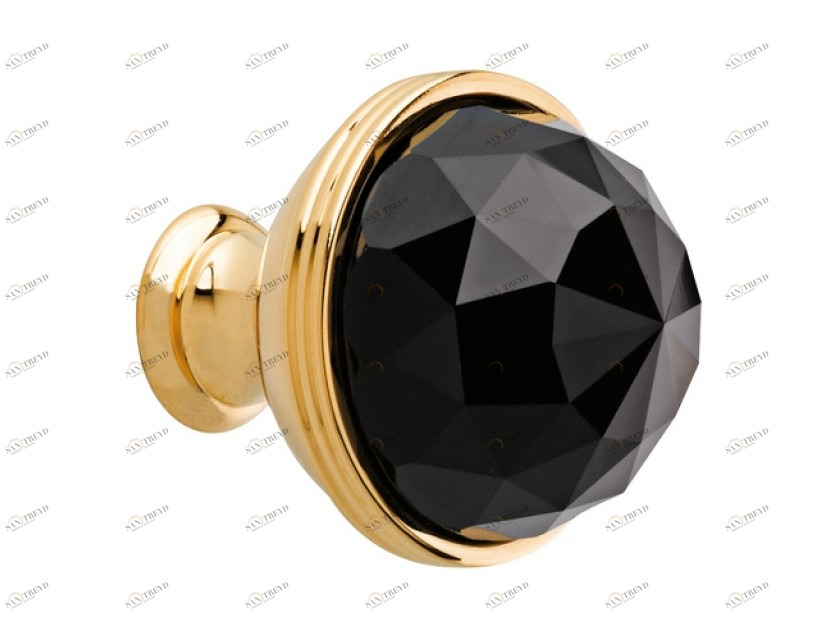 0Z5738.BN0.44 Ручка корпуса диаметром 34 мм с черным кристаллом Swarovski Мат античная латунь Mestre 