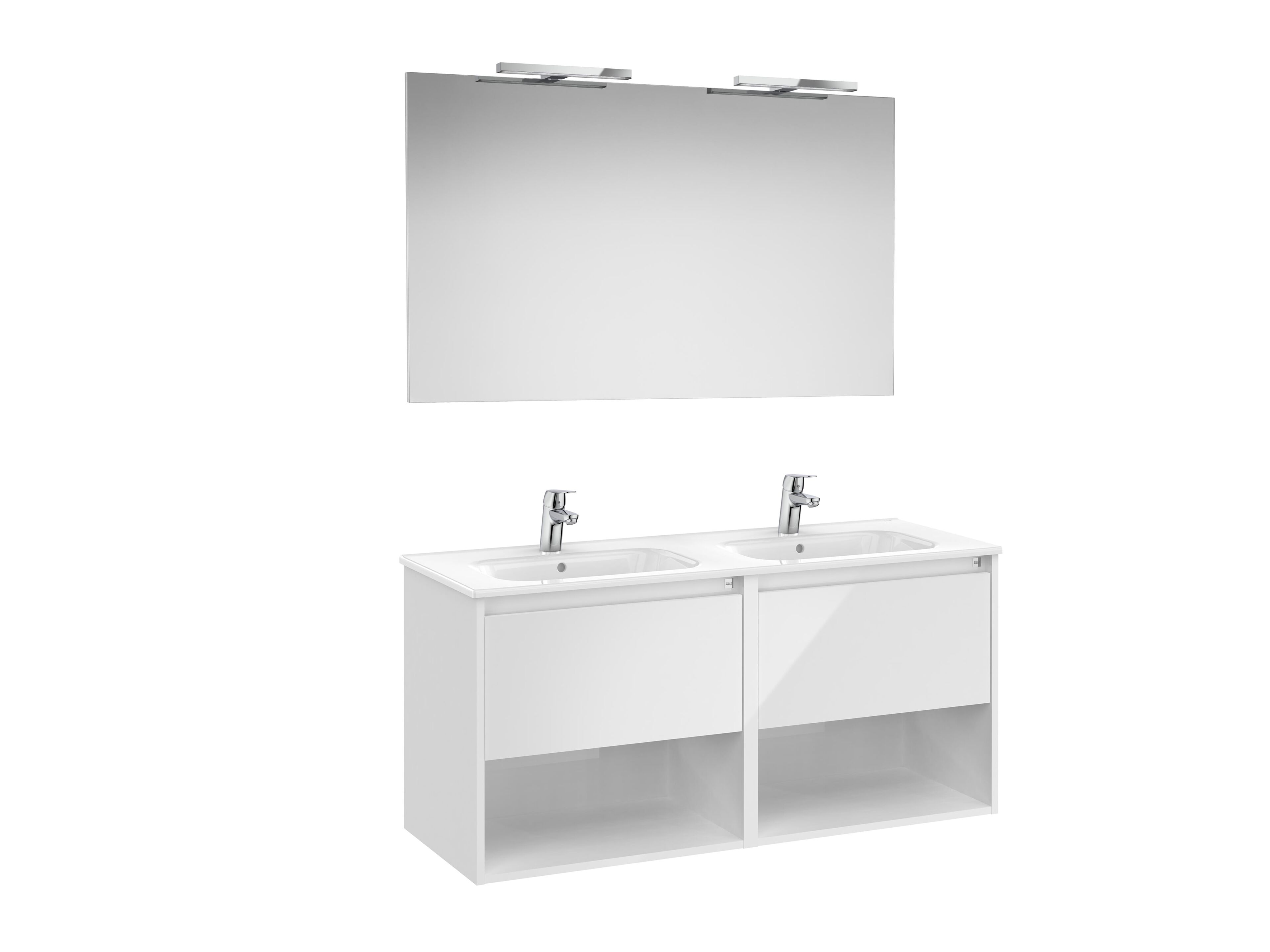 Деревянный подвесной двойной умывальник с зеркалом Roca Tenor ARCH-00082380