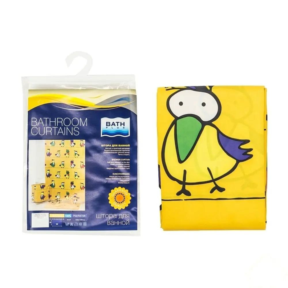 Штора для ванны Bath Plus Jiji, 180x180 см, полиэстер, цвет жёлтый 12273153 STLM-2141581 Без серии