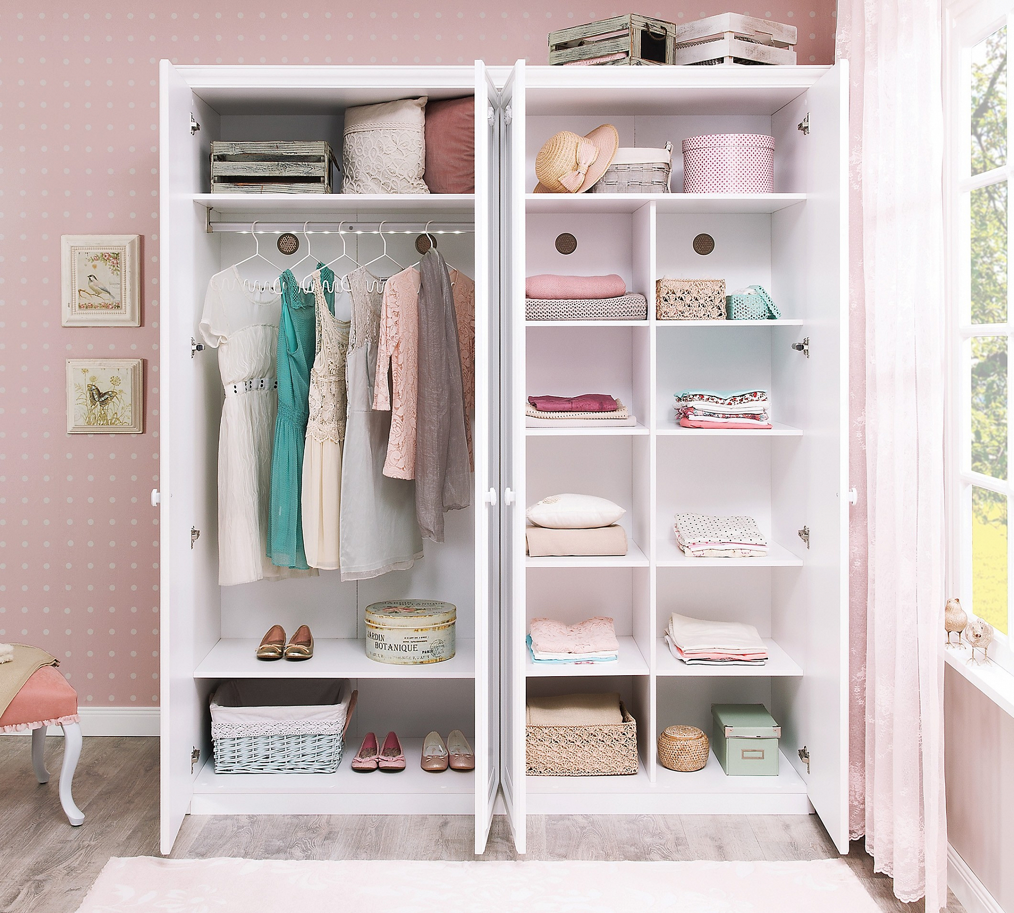 Шкаф распашной белый четырехдверный Romantica CILEK ROMANTICA 00-3832620 Белый Santreyd - Вид №1