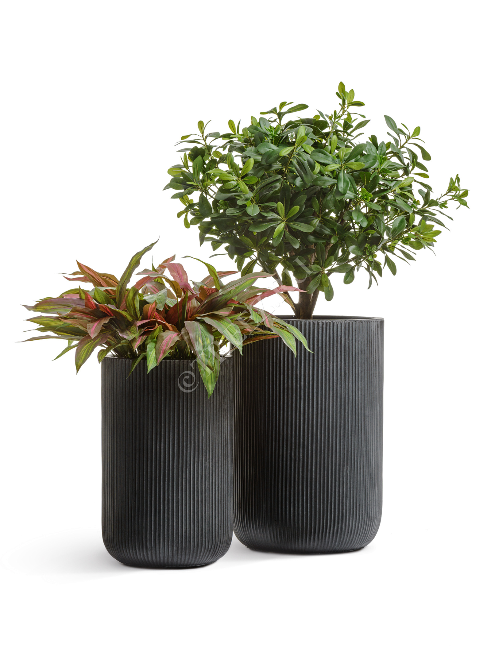 41.1020-0041-BLCK-47 Кашпо  ERGO - серия Jet - Высокий цилиндр - Антрацит Цветочная коллекция  - Вид №3