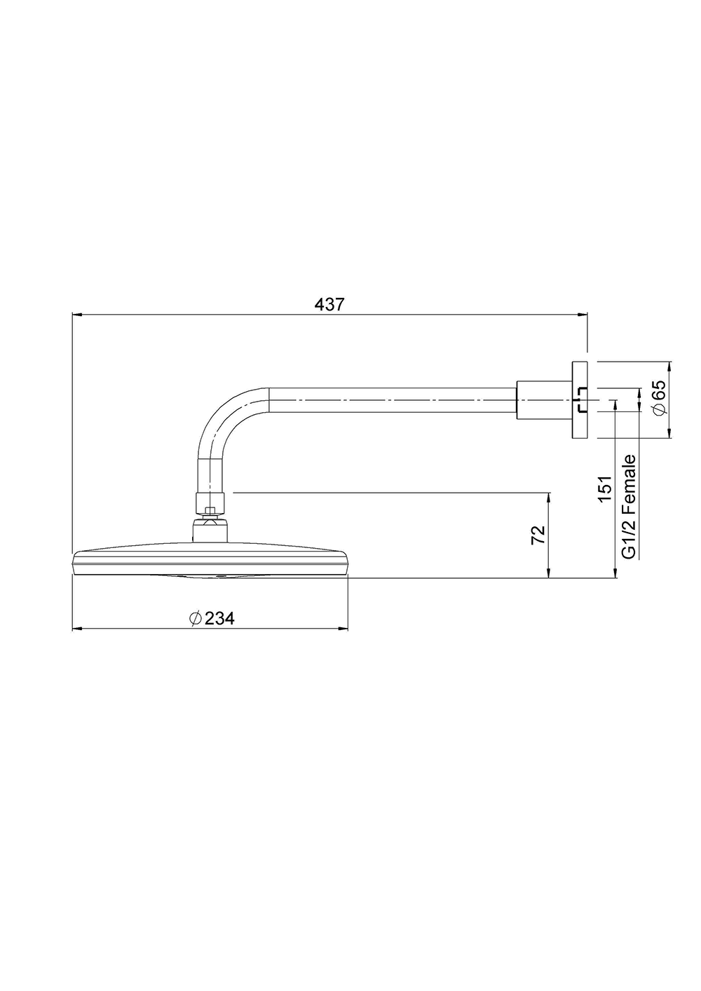 OSRO230WACPGR Satinjet Overhead II на настенном кронштейне Methven  - Вид №1