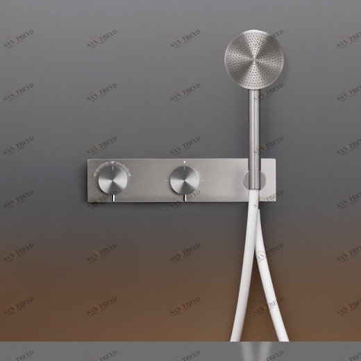 Настенный термостатический набор смеситель для ванной / душем с системой Acqua Stop, 2/3 ходовой переключающий и круглый ручного душа диаметром 80 мм </ диапазона >  MIL143H CEADESIGN 