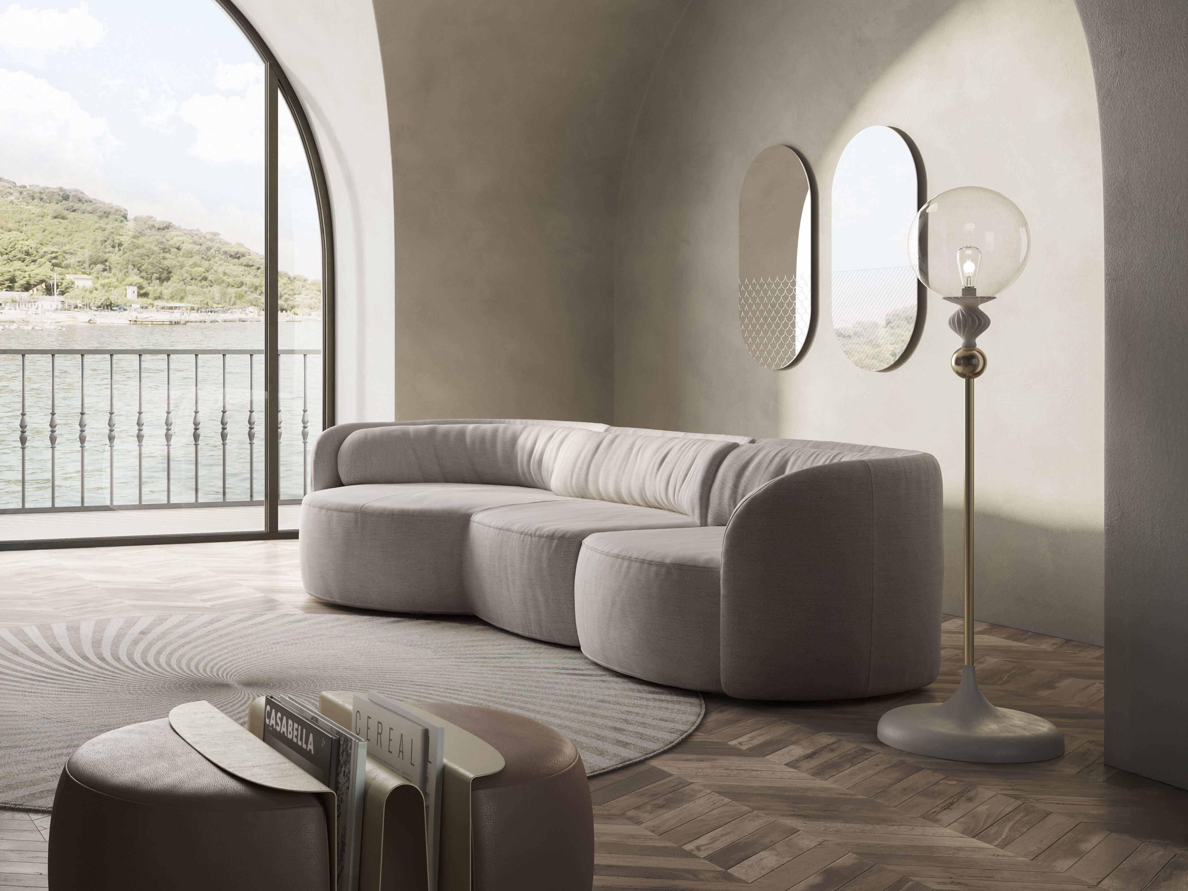 4-местный модульный тканевый диван Natuzzi Italia Deep ARCH-00113754