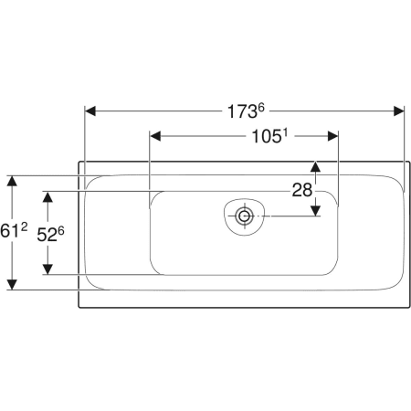 554.125.01.1 Прямоугольная ванна Geberit Tawa, тонкое исполнение, Duo, с ножками Geberit  - Вид №12
