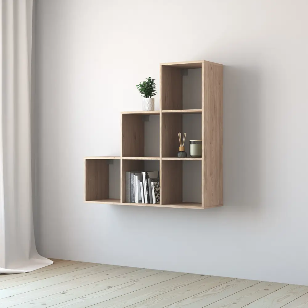 Стеллаж КУБ 6 секций 105х105х32 см ЛДСП цвет дуб 82480984 STLM-2127269 Santreyd  - Вид №5